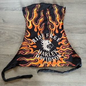 Vintage 90s Harley Davidson Durag Bandana Head Wrap Cap Biker Flames